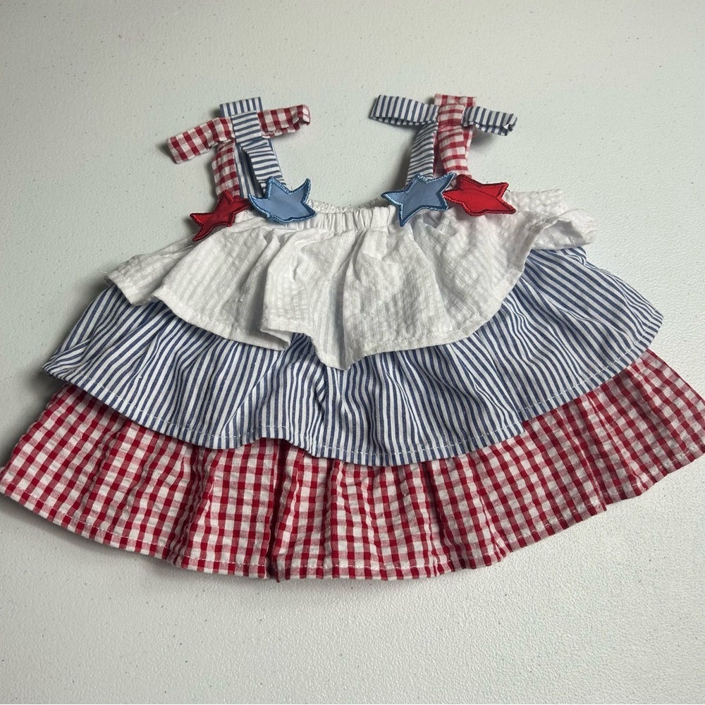 Rare Editions 2 Piece Patriotic 4th of July Outfit Size 12 Months Baby - Picture 3 of 10